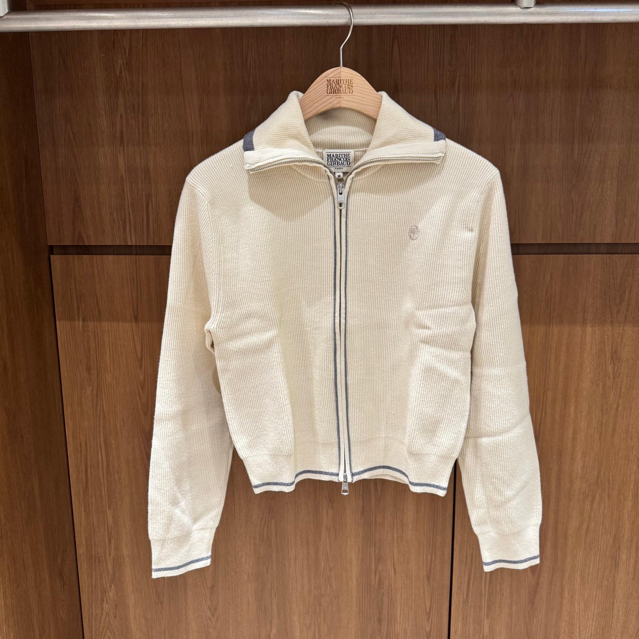 香港$1190!!連線入code再減😱!! MARITHE FRANCOIS GIRBAUD (MFG)｜MFG46FCD104 W BIG COLLAR CROP ZIP-UP CARDIGAN [2 colors] M436