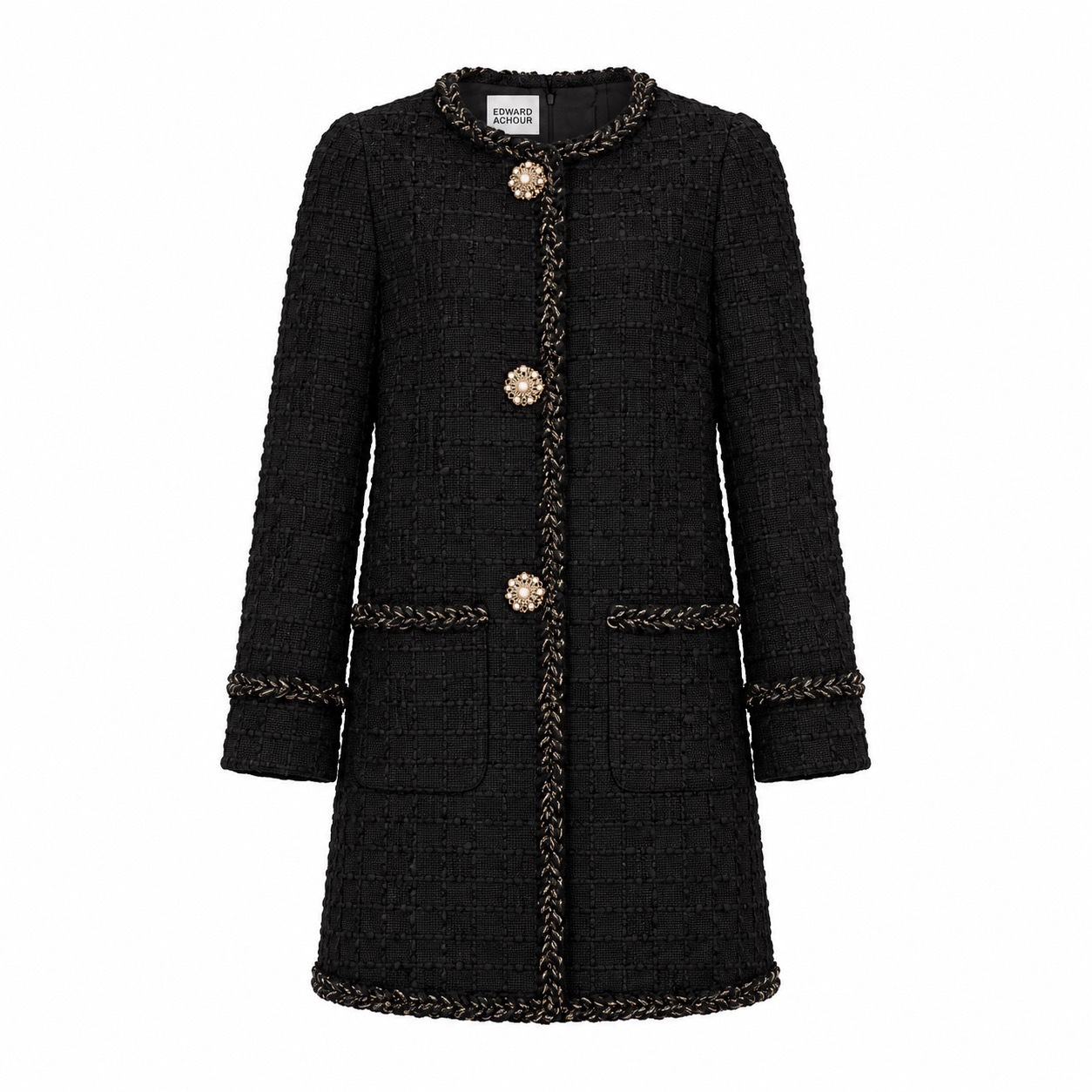1EA1010-067 [EDWARD ACHOUR] Classic Coat Black #110218/1107/05 (EU)