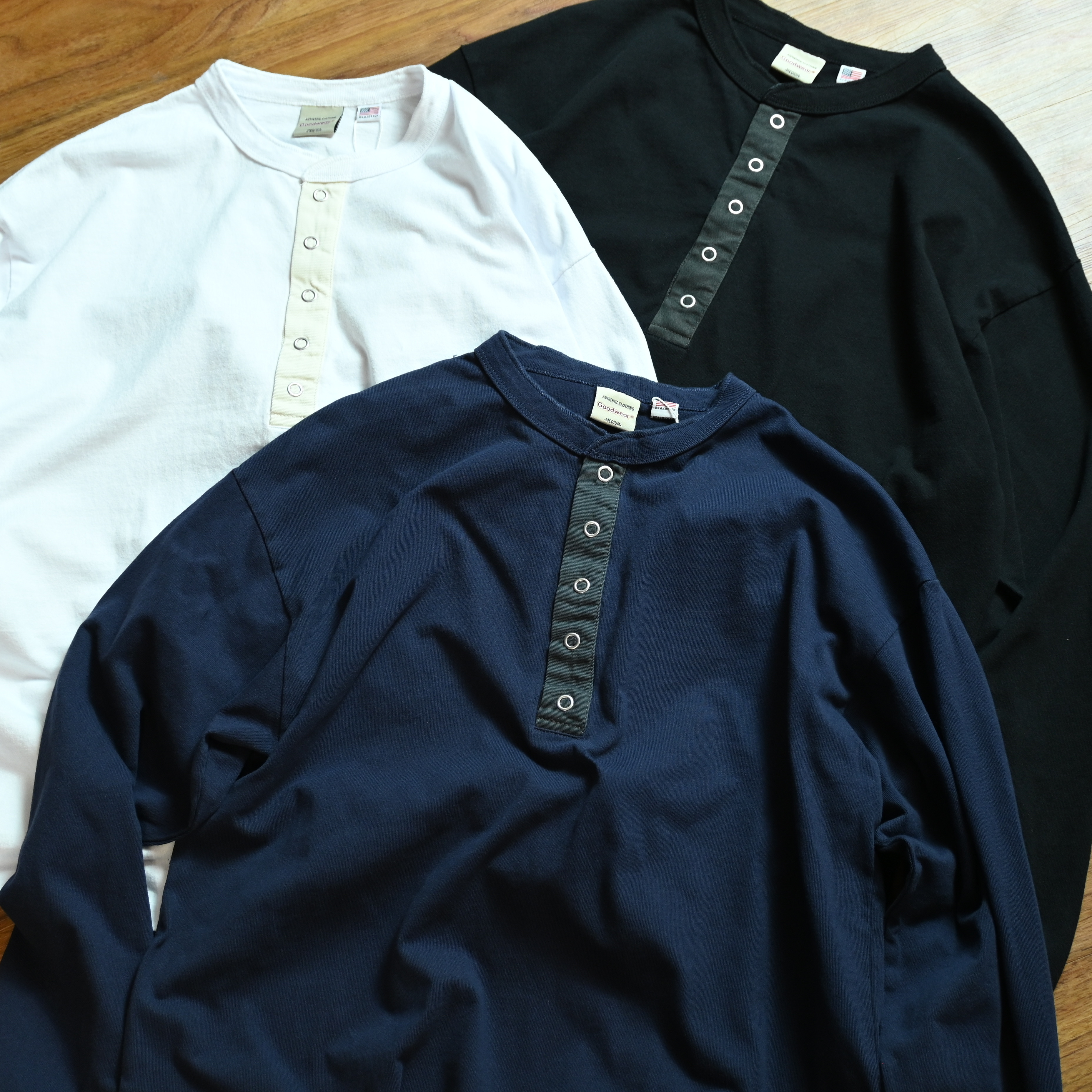 Goodwear Japan Utility Henley Neck Long Big Tee