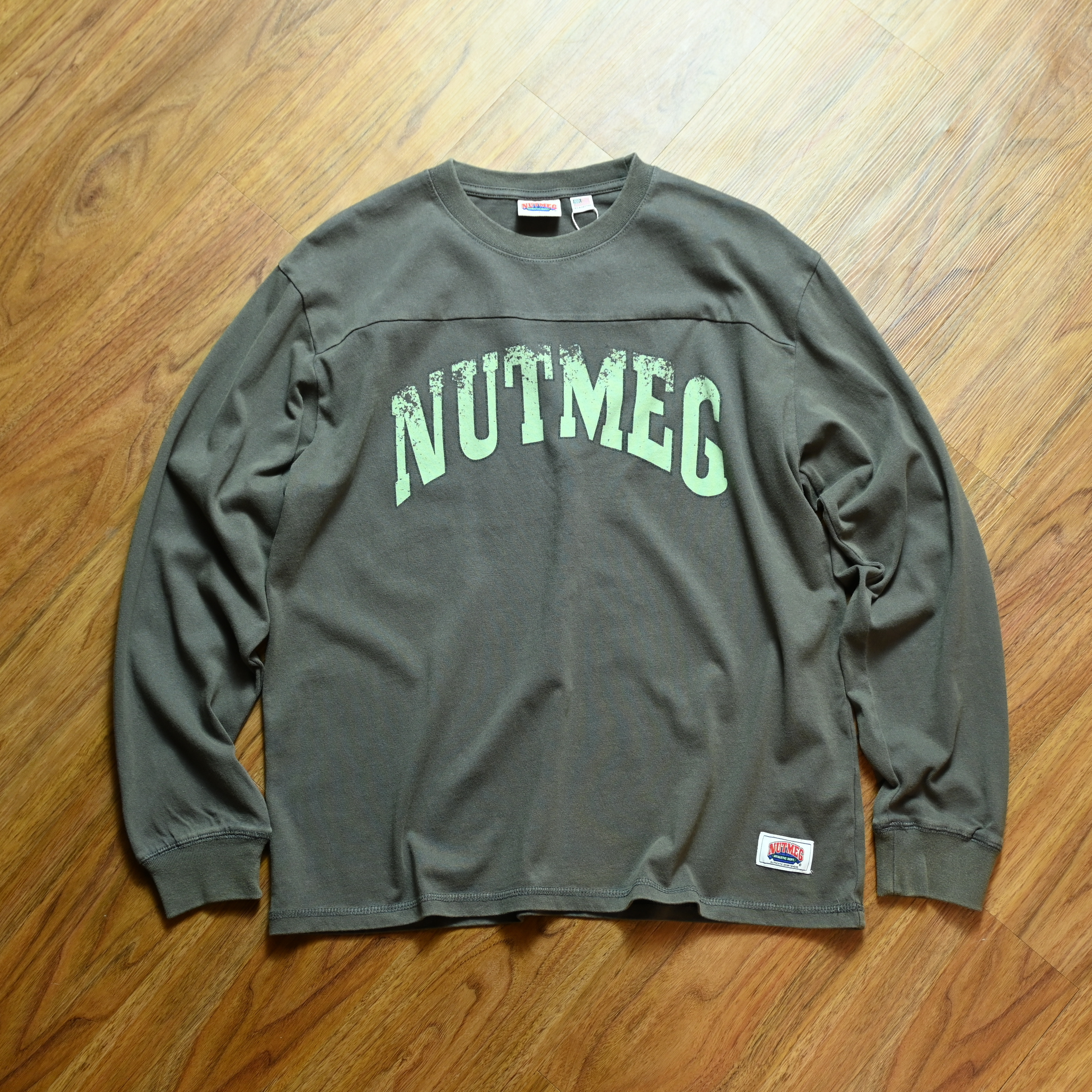 Nutmeg Tokyo Vintage Print Acid-Wash Football Long Tee