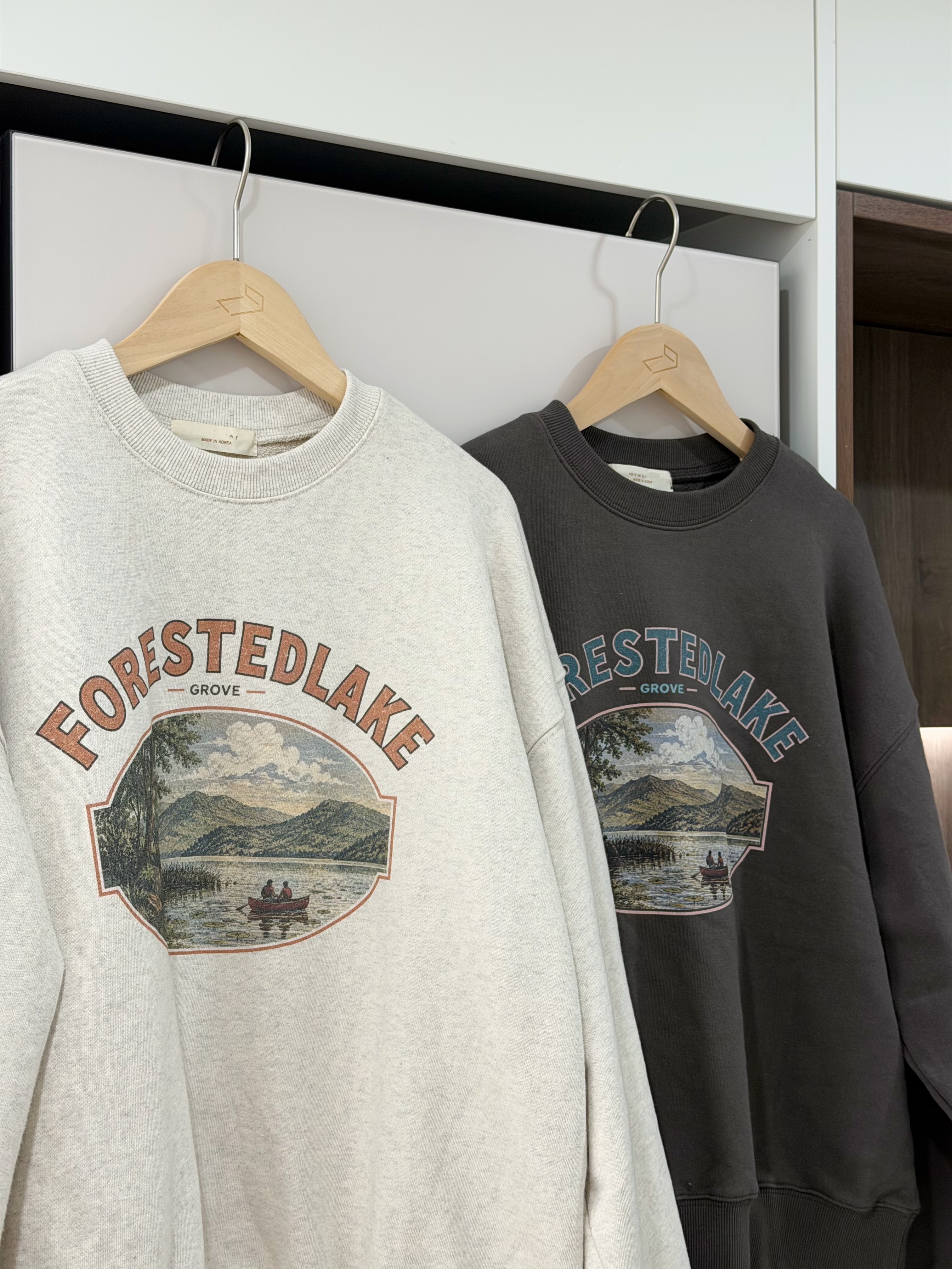 KR738 VINTAGE PRINT HOODIE-2色