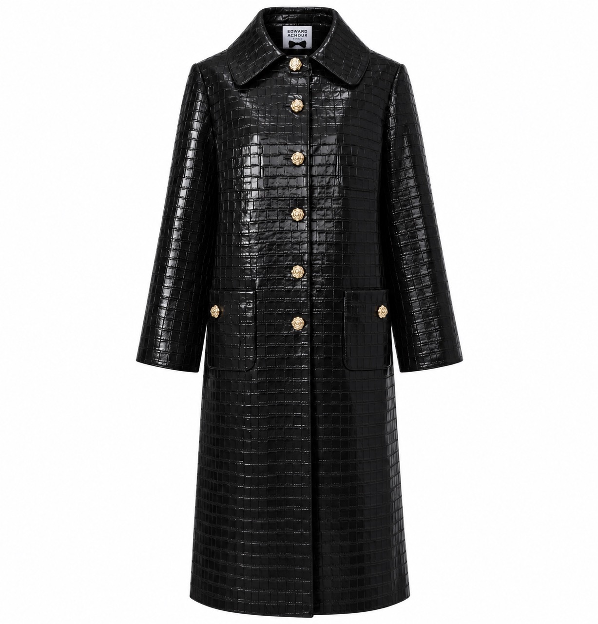 1EA1010-118 [EDWARD ACHOUR] Classic Coat Black #110213/1103/05 (EU)