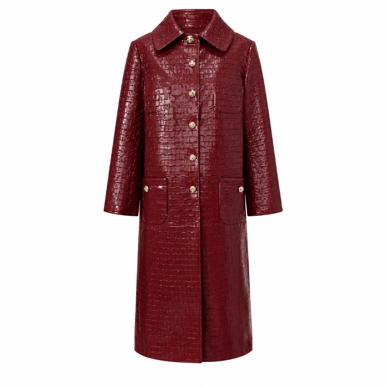 1EA1010-120 [EDWARD ACHOUR] Classic Coat Bordeaux #110213/1103/33 (EU)