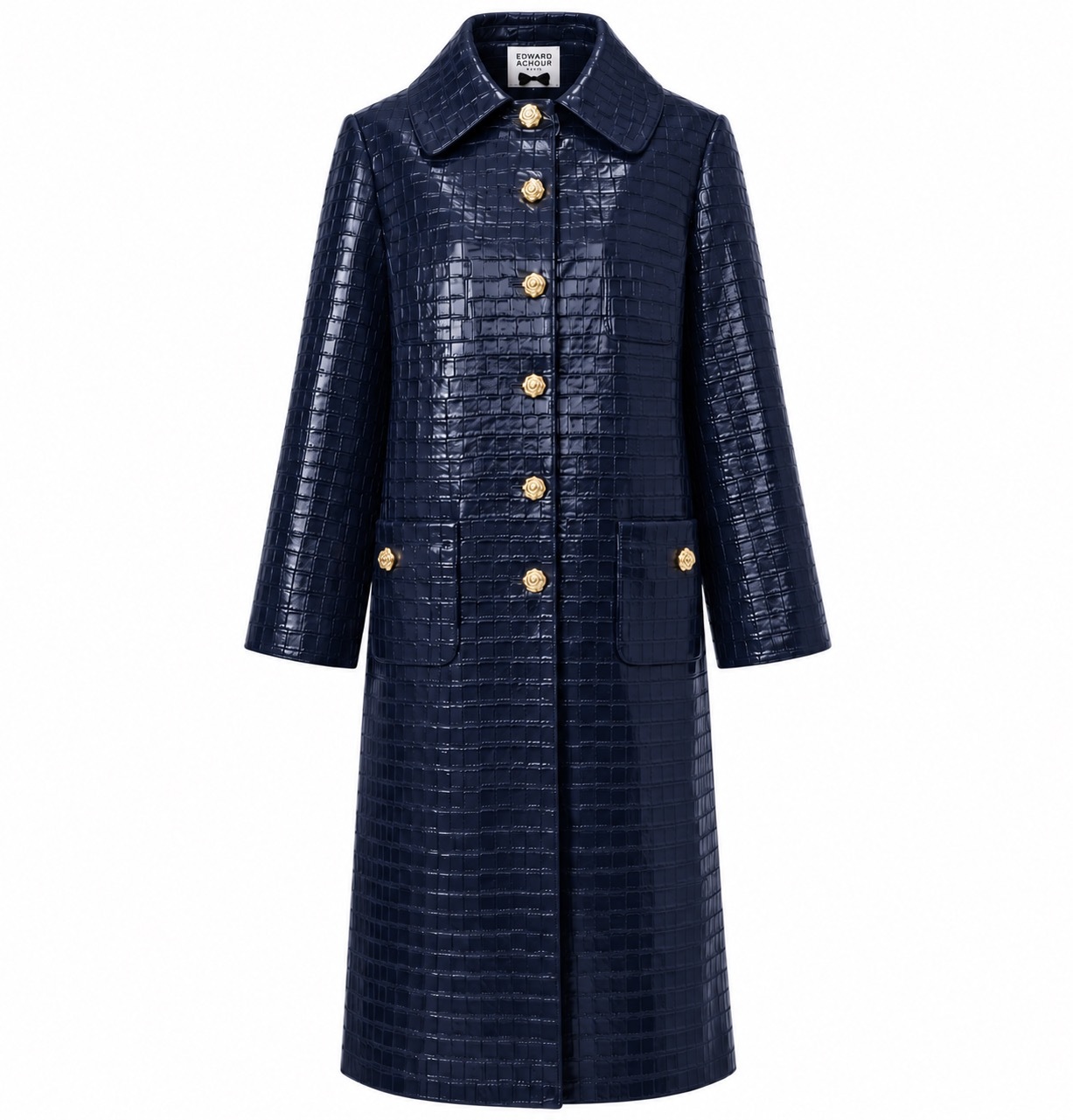 1EA1010-123 [EDWARD ACHOUR] Classic Coat Navy #110216/1107/15 (EU)