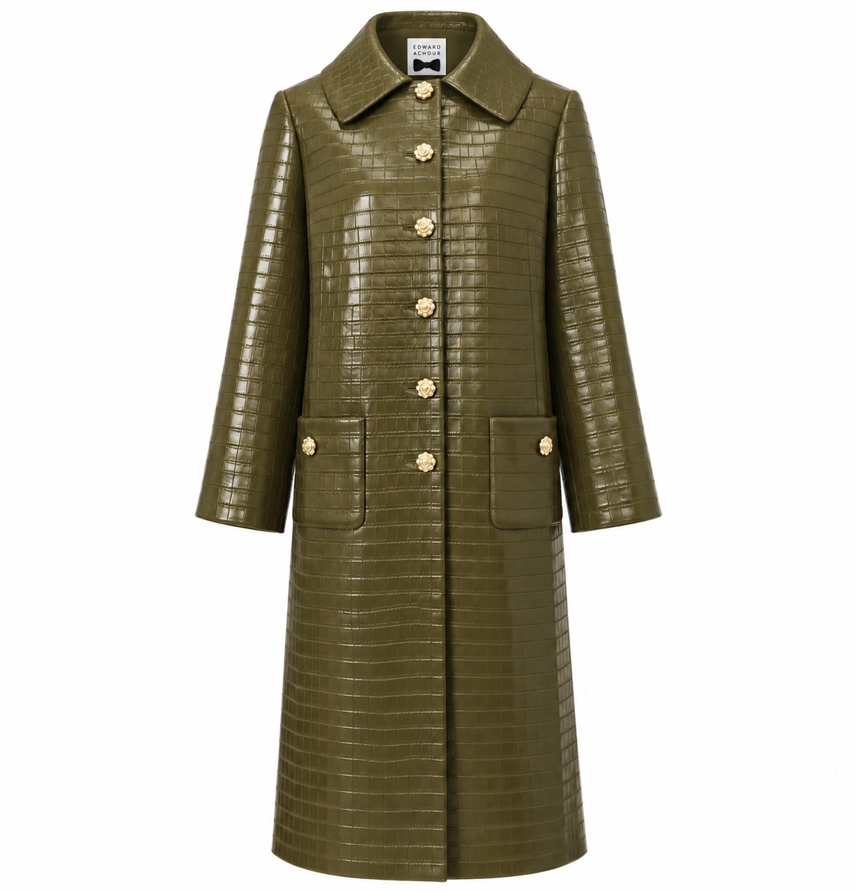 1EA1010-122 [EDWARD ACHOUR] Classic Coat Kaki #110213/1103/61 (EU)