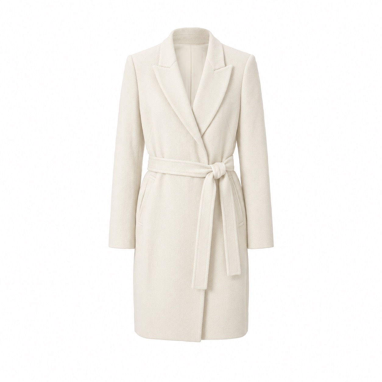 1EA1010-129 [EDWARD ACHOUR] Classic Coat Ivory #110221/1150/01 (EU)