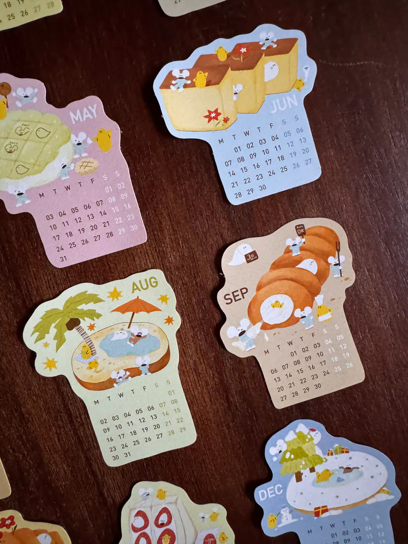 2027 小老鼠月份貼紙 年曆貼紙 BAKE! BAKE! BAKERY TOWN ｜1991w2992