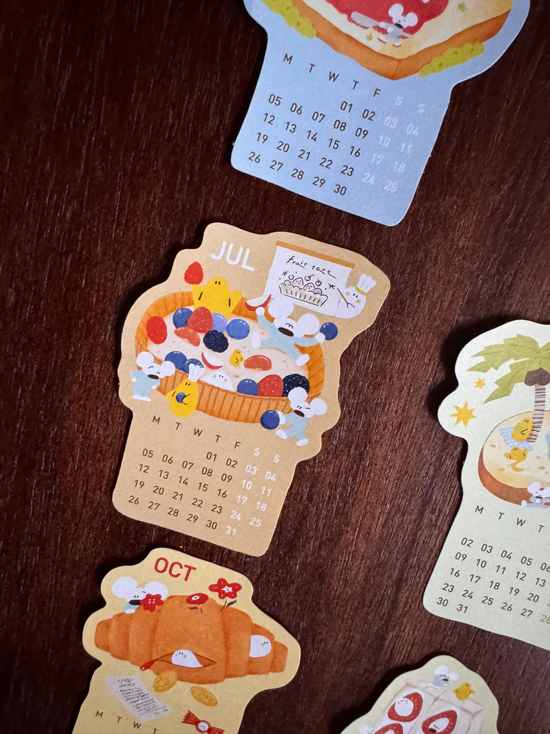 2027 小老鼠月份貼紙 年曆貼紙 BAKE! BAKE! BAKERY TOWN ｜1991w2992