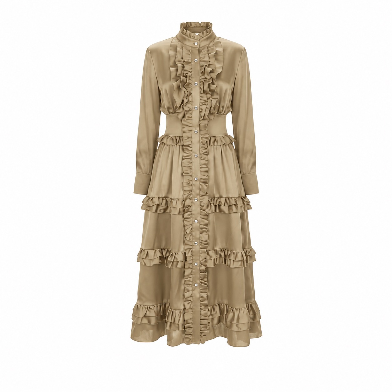 1EA1010-140 [EDWARD ACHOUR] Women Dress Kaki #110402/1127/61 (EU)