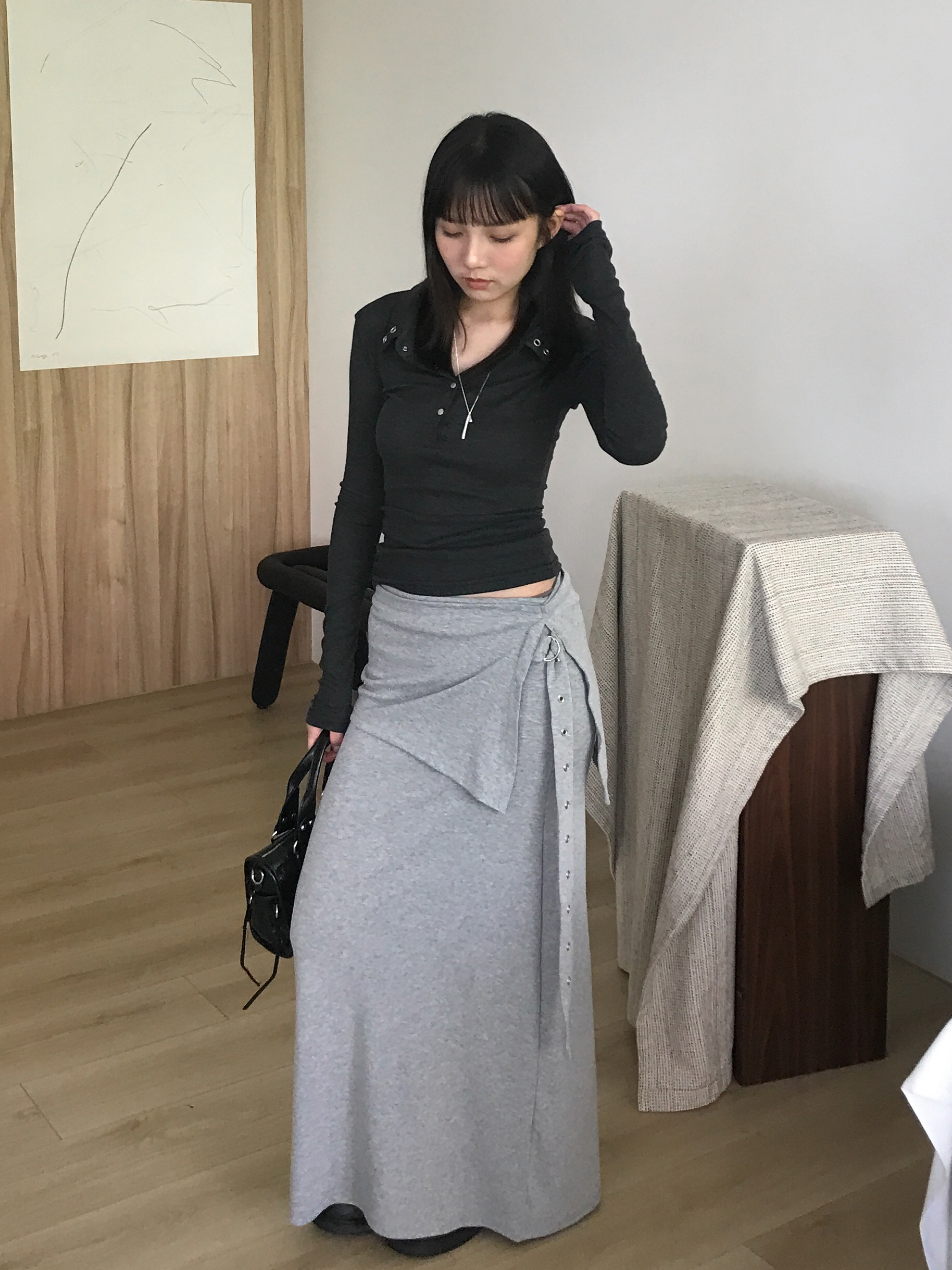 belt long skirt #長裙
