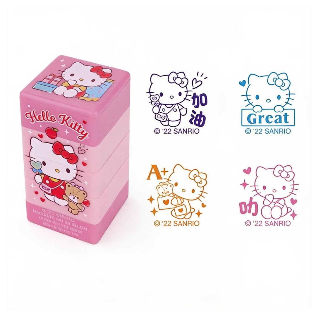 Hello Kitty Sanrio 4合1原子印 文具公仔印章