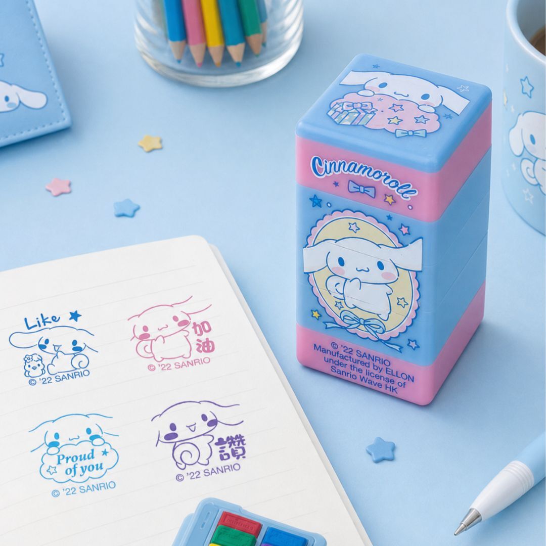 玉桂狗 Sanrio 4合1原子印 文具公仔印章