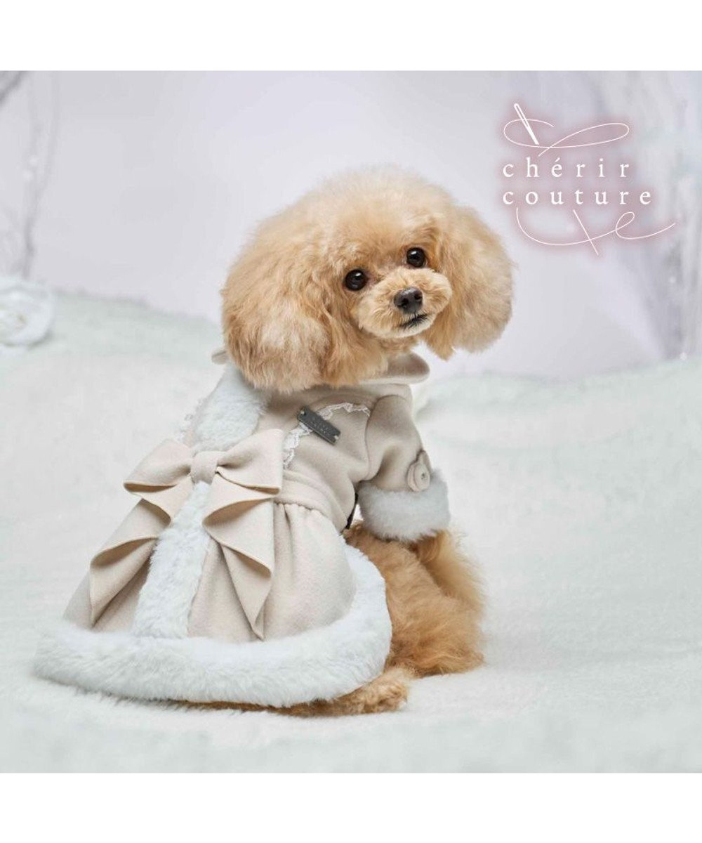【Pet Paradise】chérir couture Back Ribbon Coat - Beige <614-66306>