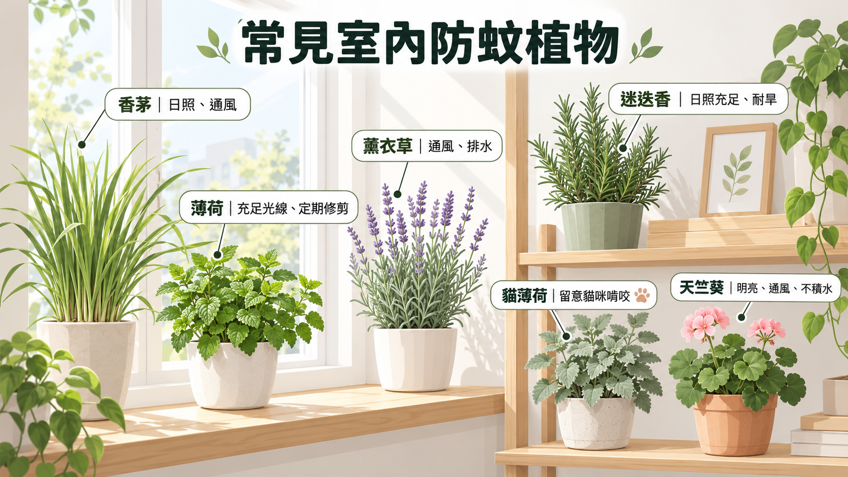 常見室內防蚊植物:6大綠色植栽