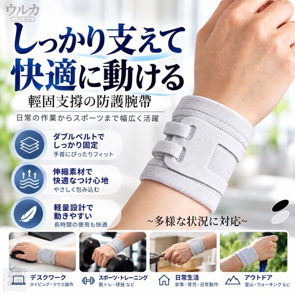 WSBB13007  日本ウルカ-輕固支撐防護腕帶（12月上旬）