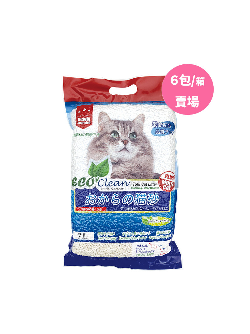 ECO艾可豆腐貓砂7L-原味-6包/箱