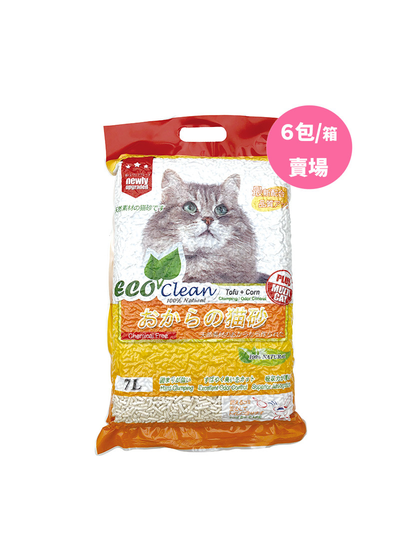 ECO艾可豆腐貓砂7L-玉米-6包/箱