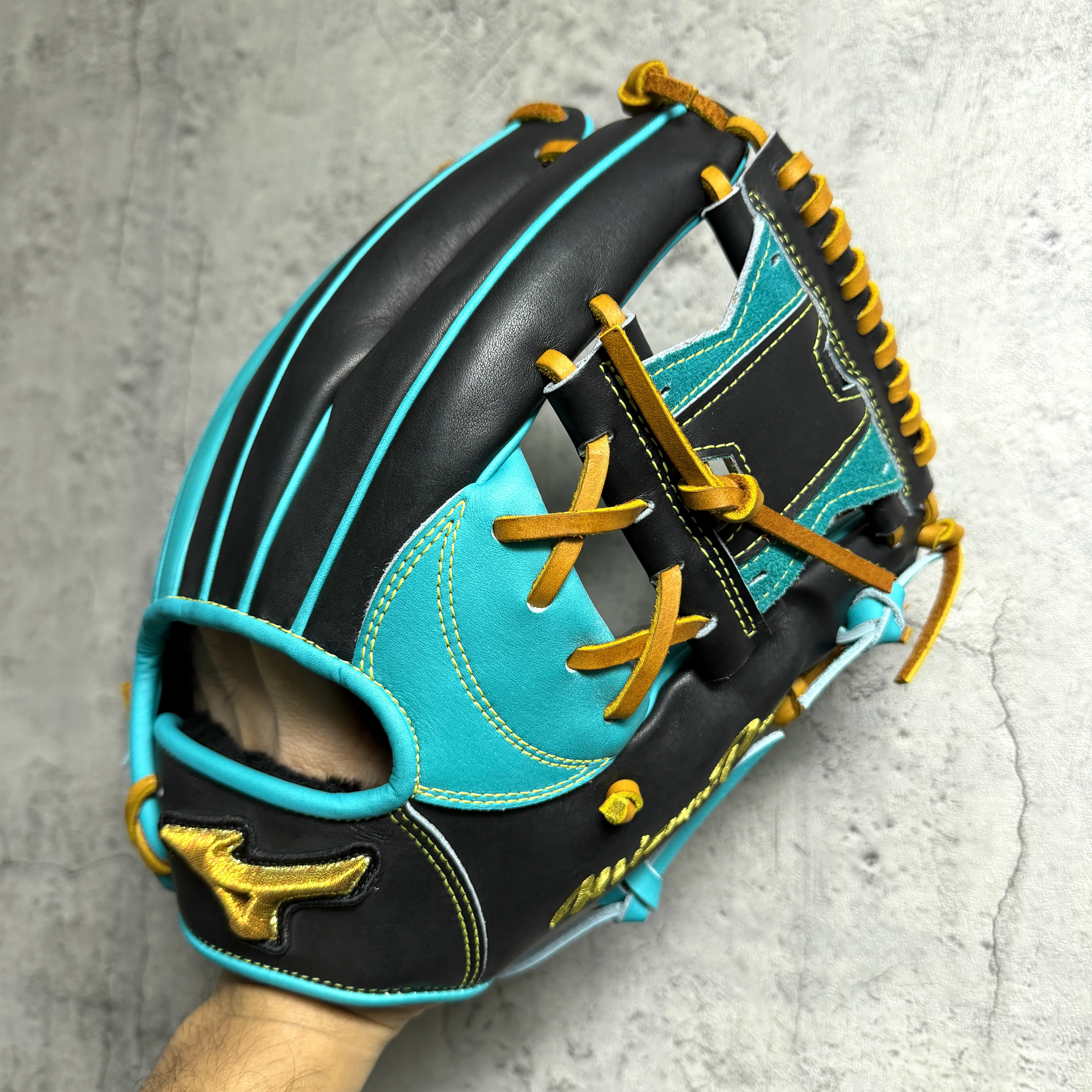現貨! 約11.7吋 Mizuno Pro 軟式 日本製 長岡秀樹 大內野 六孔內建退指 金標 波賀HAGA產 M-M014 瘋牛限定