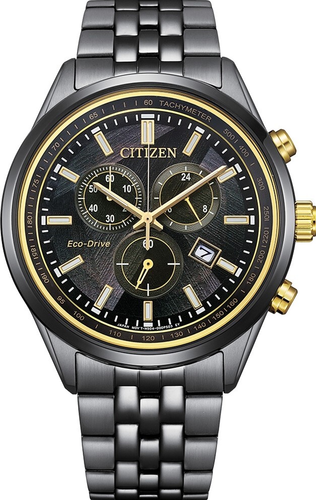 萬年鐘錶 - Citizen 星辰錶 LIGHT in BLACK 闇影之光  50週年限量全黑款三眼光動能男錶 AT2576-68E 錶徑42MM