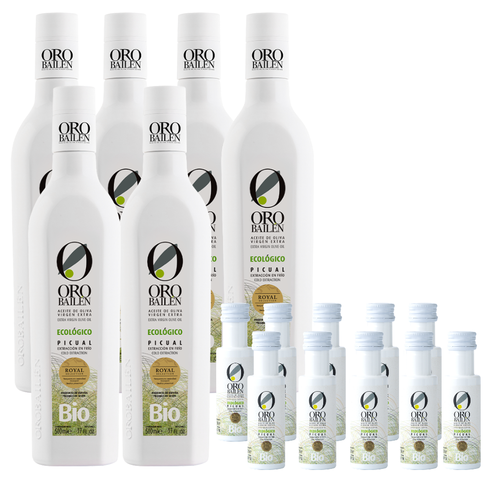 【有機專屬每瓶現省490】皇嘉有機特級冷壓初榨橄欖油Picual 500ml*6+皇嘉有機特級橄欖油25ml*10