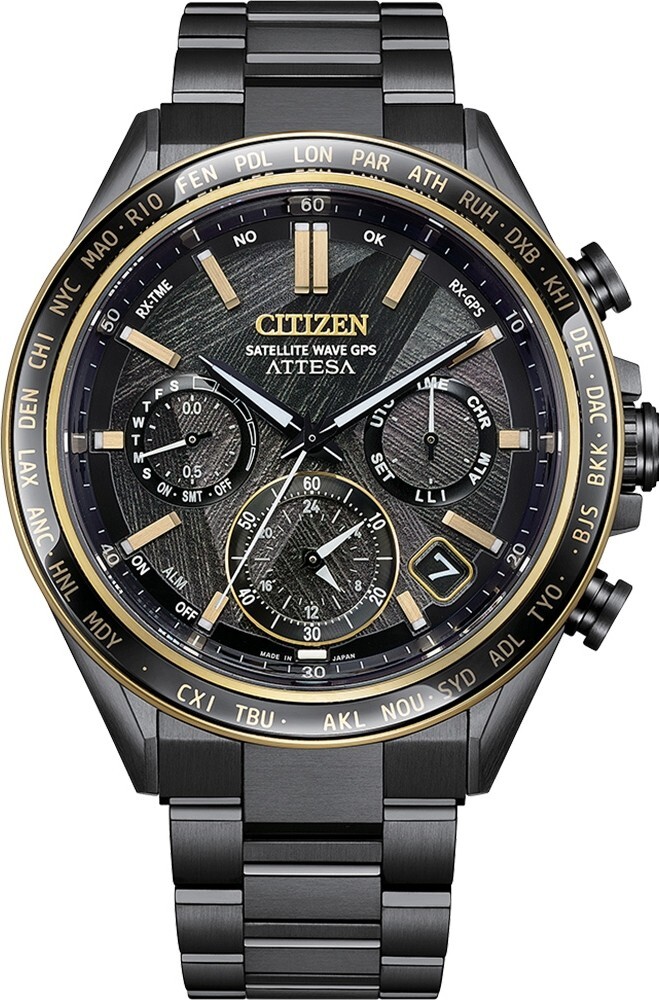 萬年鐘錶 - Citizen 星辰錶 LIGHT in BLACK 闇影之光 50週年限量鈦金屬GPS衛星光動能電波計時男錶 CC4078-51E 錶徑44.6MM