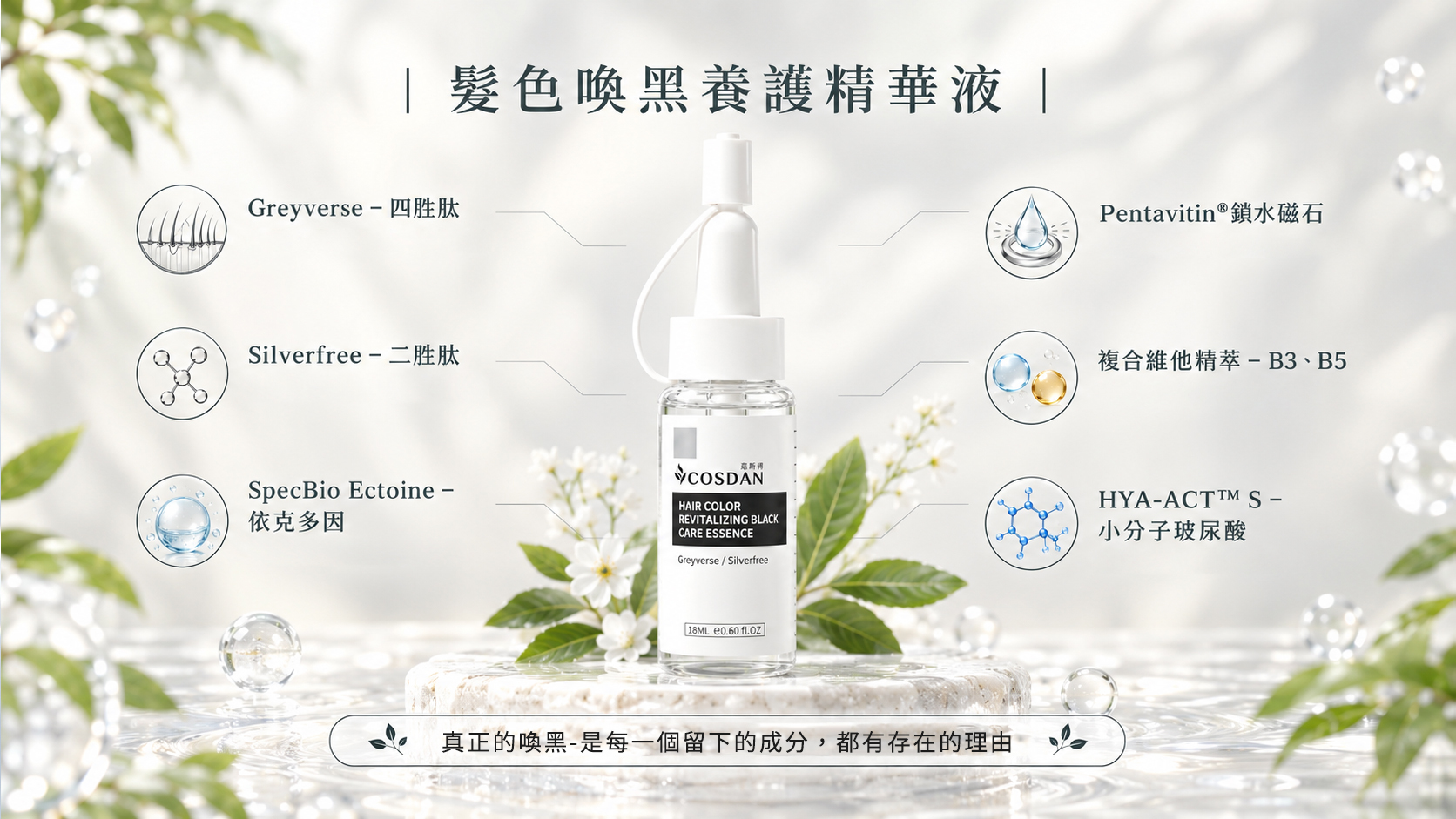 髮色喚黑養護精華液 成分理念