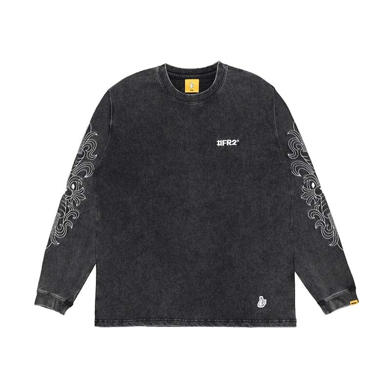 #FR2 Embroidery Carrot Rabbits Long Sleeve Tee 歌德 花臂 長袖 黑色 FRC4670-BK [台灣現貨]