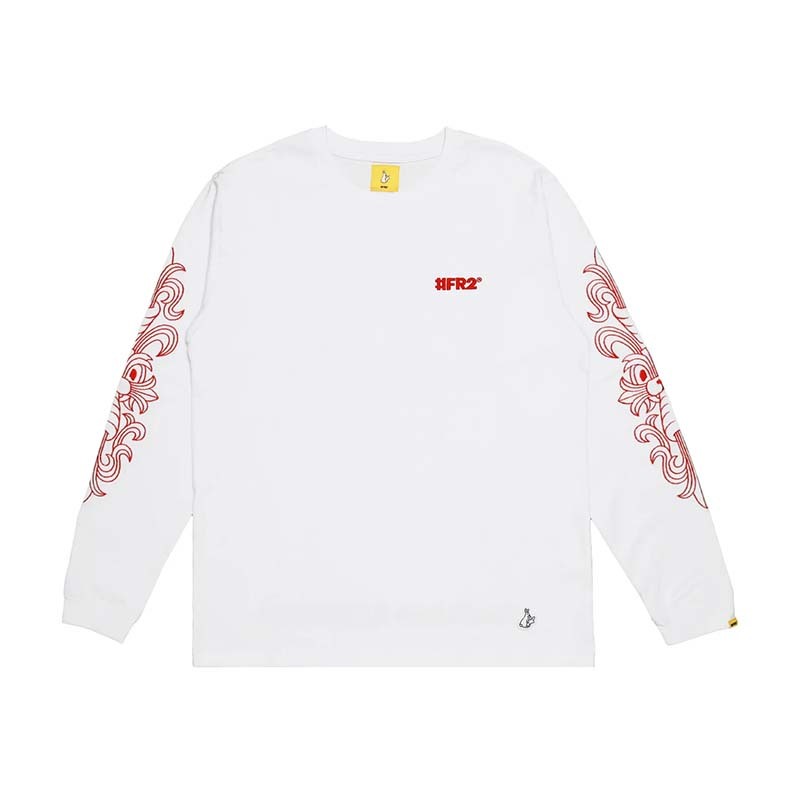 #FR2 Embroidery Carrot Rabbits Long Sleeve Tee 歌德 花臂 長袖 白色 FRC4670-WE [台灣現貨]