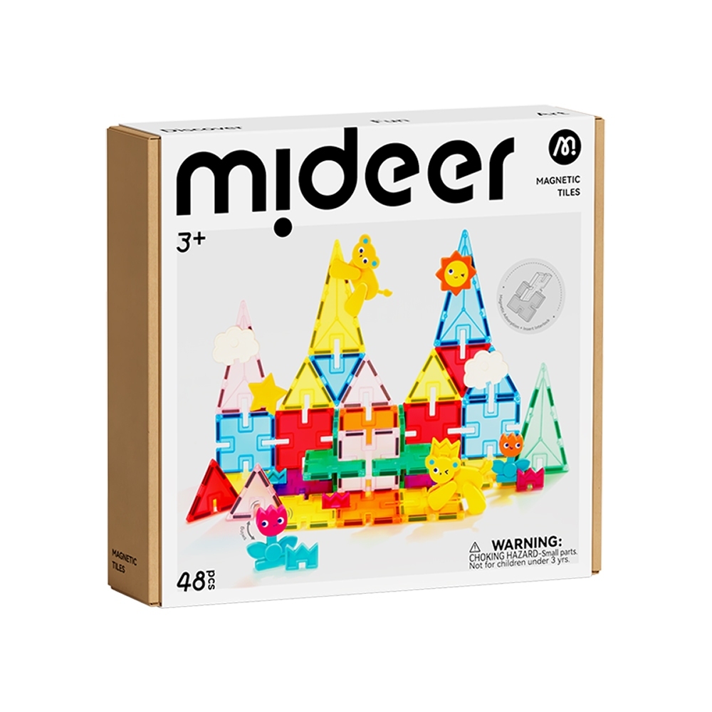 【樂森藥局】mideer 多彩透光磁力片-拚插遊戲組48片