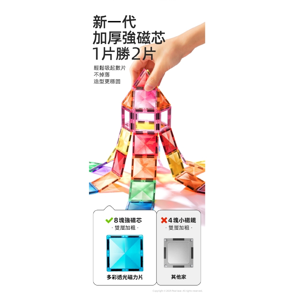 【樂森藥局】mideer 多彩透光磁力片 160片