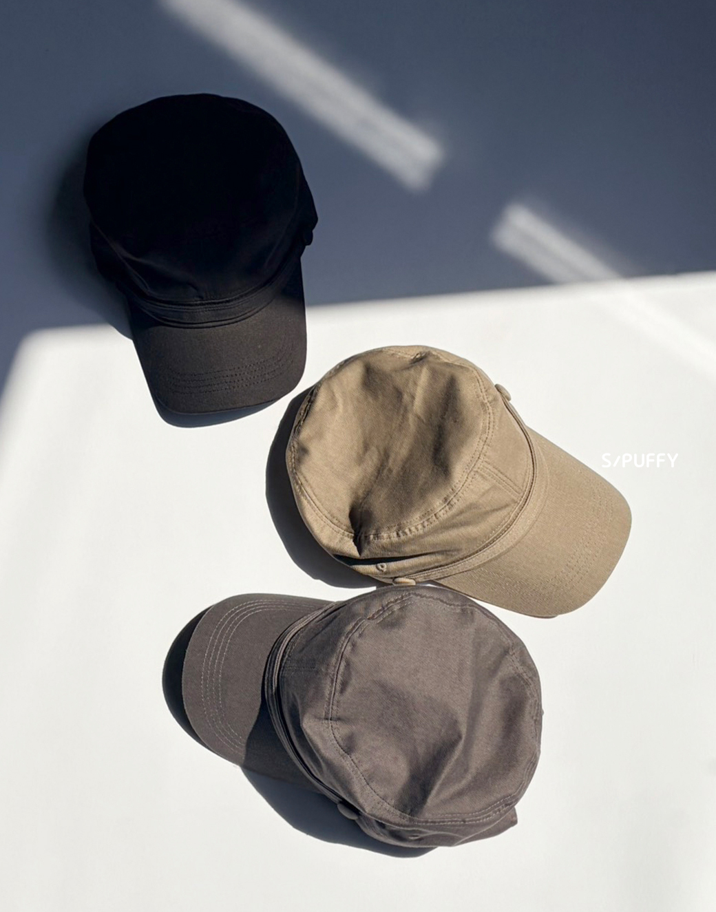 O08KR15正韓水洗質感平頂軍帽