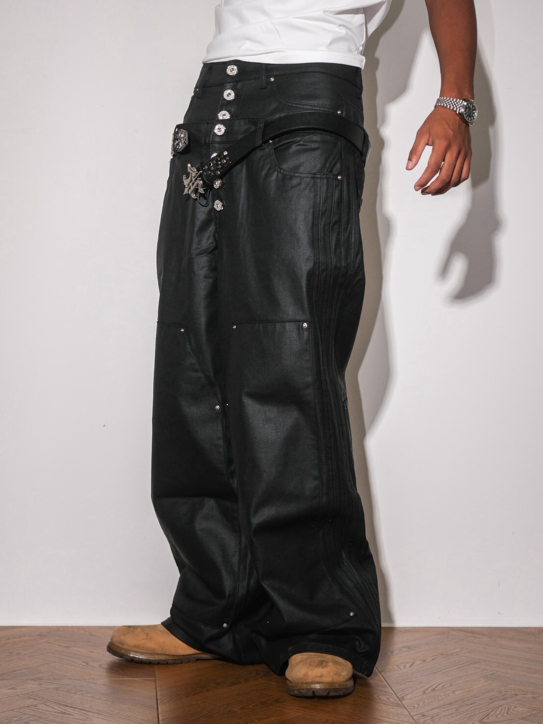 ATONE DOUBLE WAIST COATED DENIM