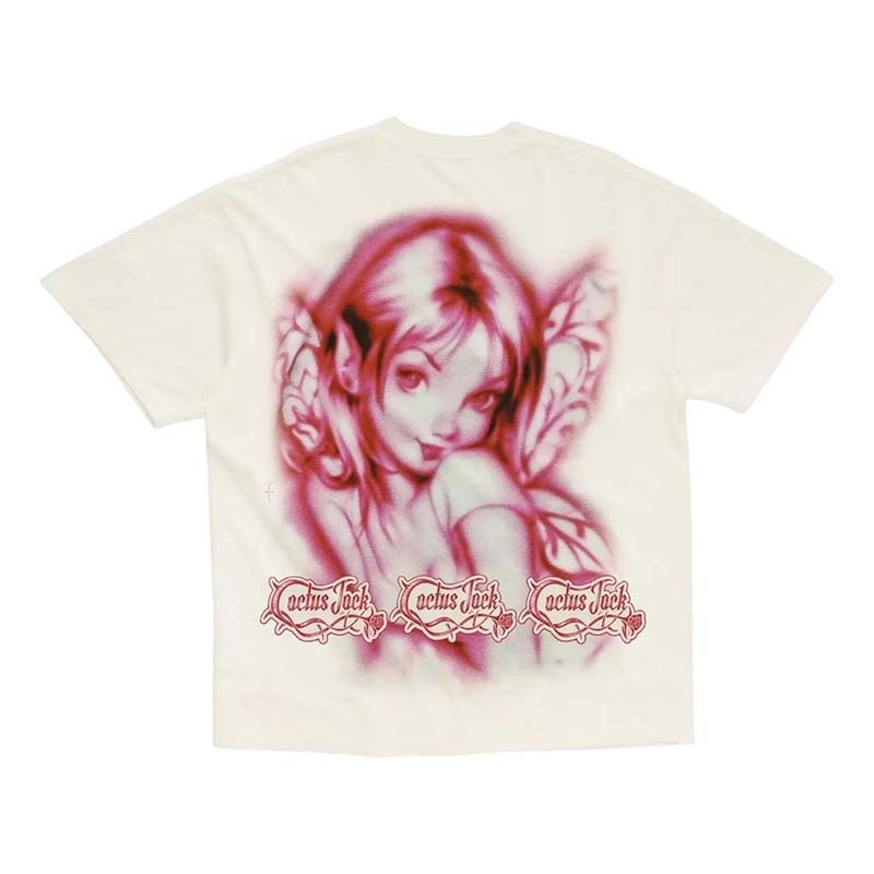 Travis Scott Cactus Jack Airbrush Angel Tee 聯名 休閒 短袖 米白色 LATS-SS01 [台灣現貨]