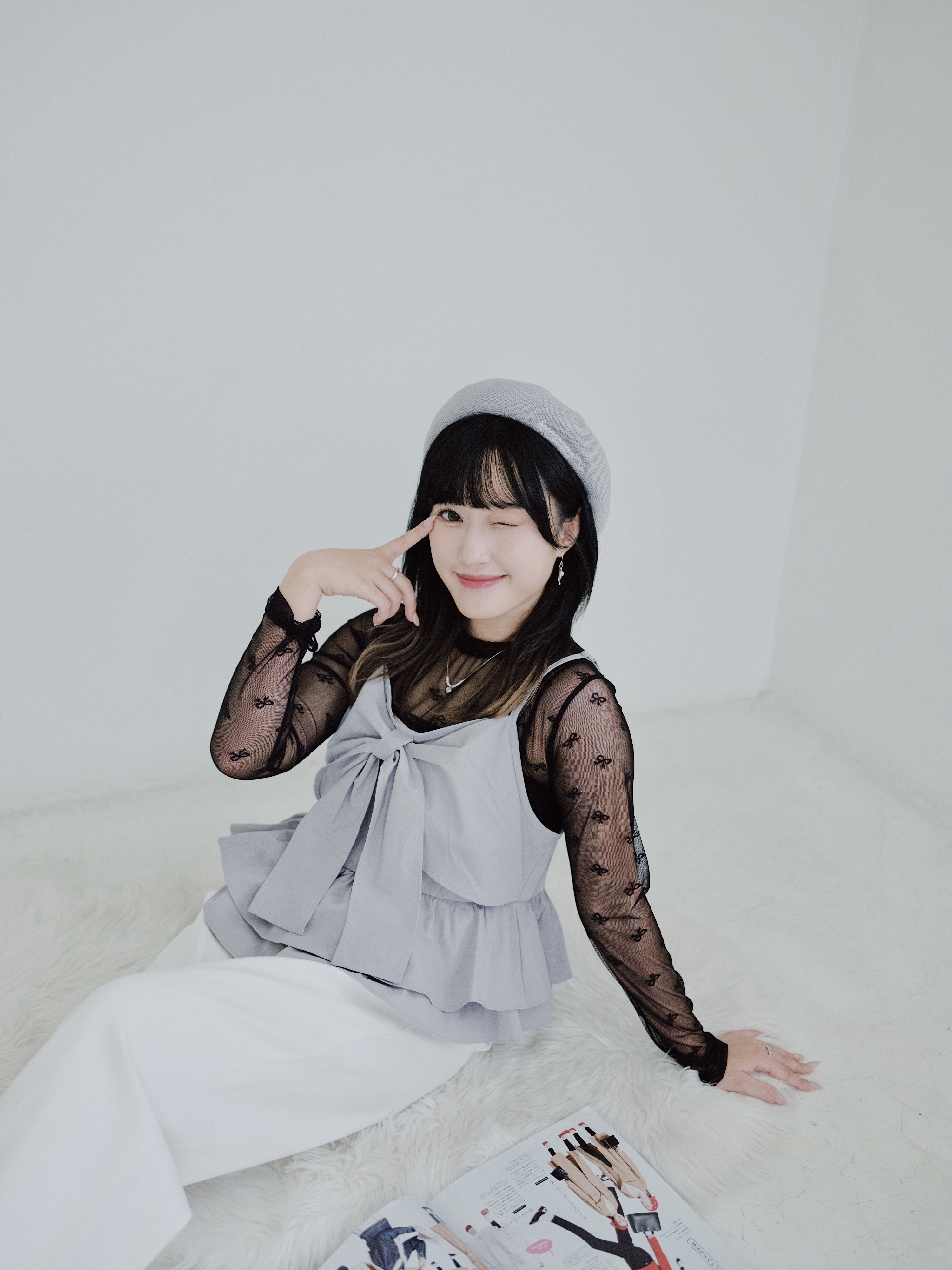 三色 / 雙層傘擺大蝴蝶結馬甲 / Grand Bow Double Layer Hem Cami Top