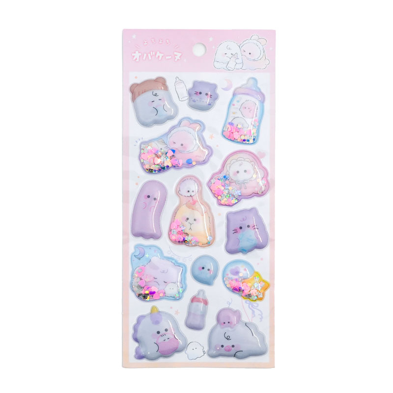 Obakenu Glitter Capsule Sticker (Pink)