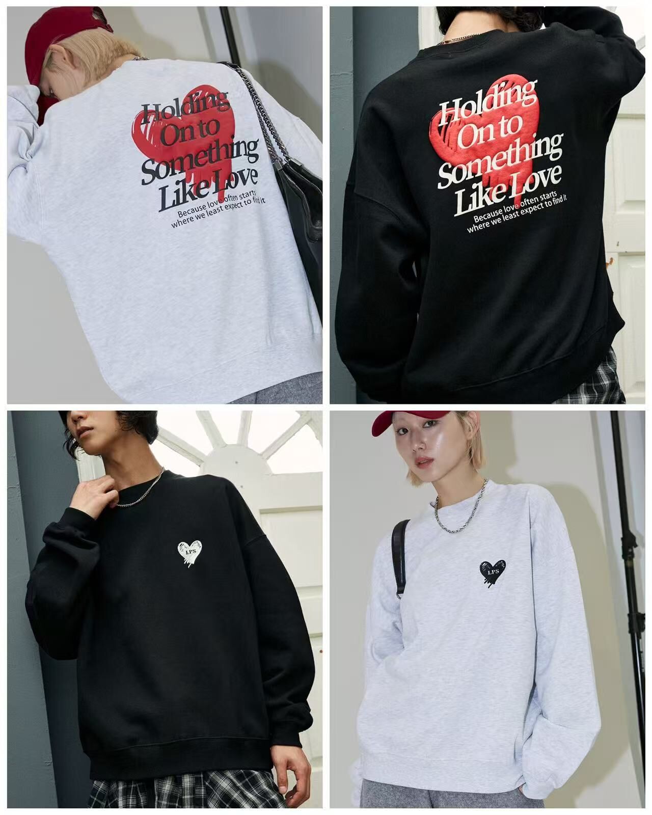 【預購】JM100806 PUBLUX LOVE POP STUDIO 愛心刺繡與後背印花衛衣