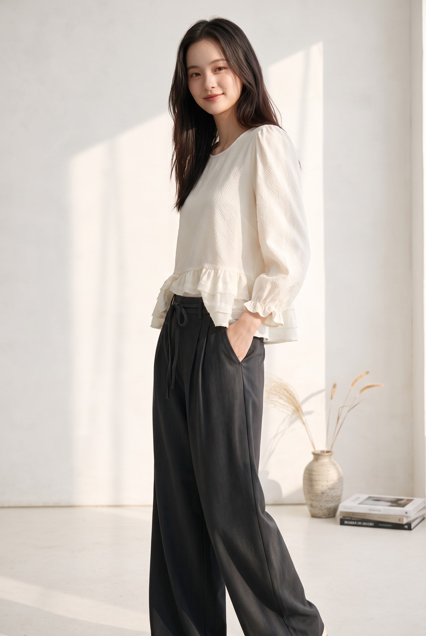 Fluid Tie-Front Wide-Leg Pants PT0523