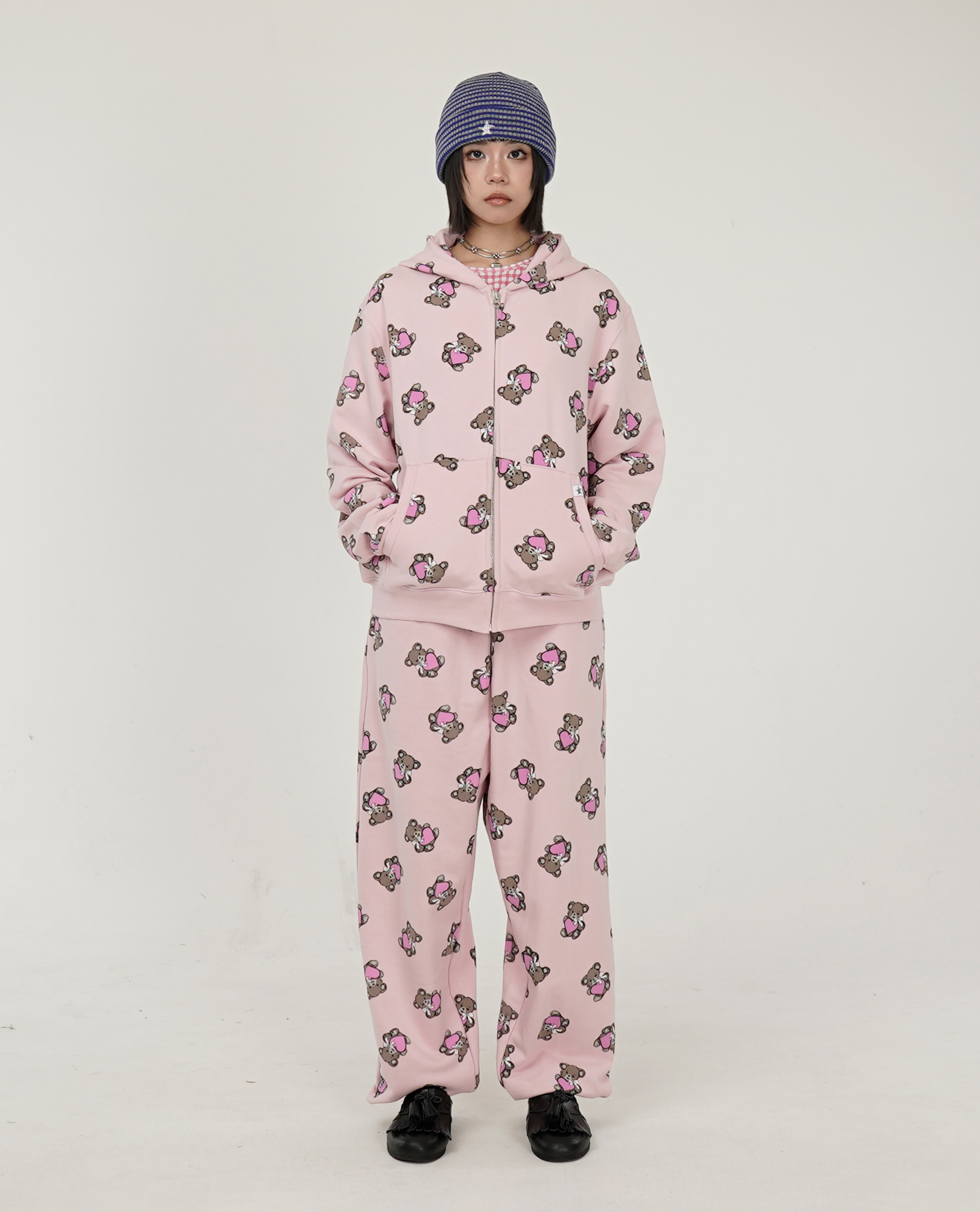 WEBHOUSE Twister Heart Bear Hoodie Zip-up - 26FW