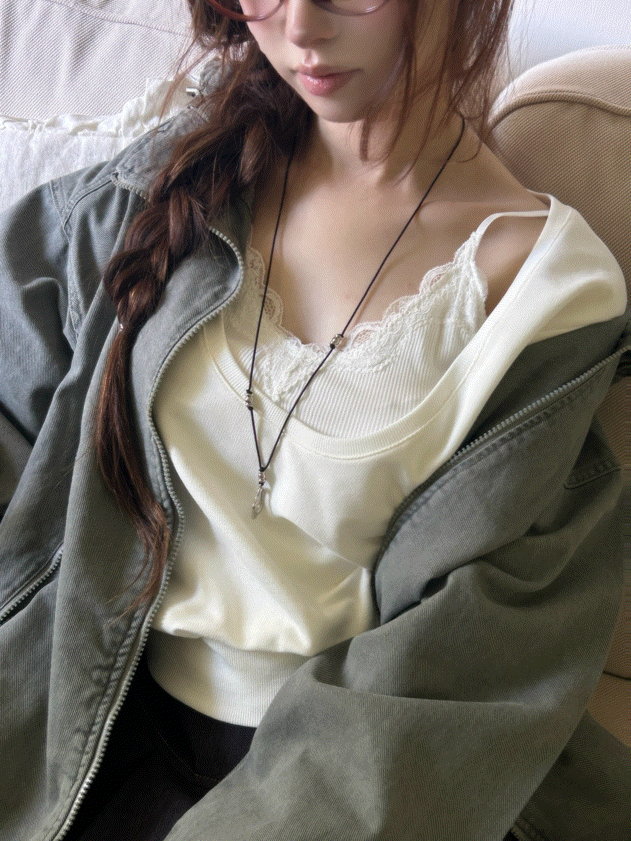 兩入優惠｜蕾絲細肩帶背心Bra Top