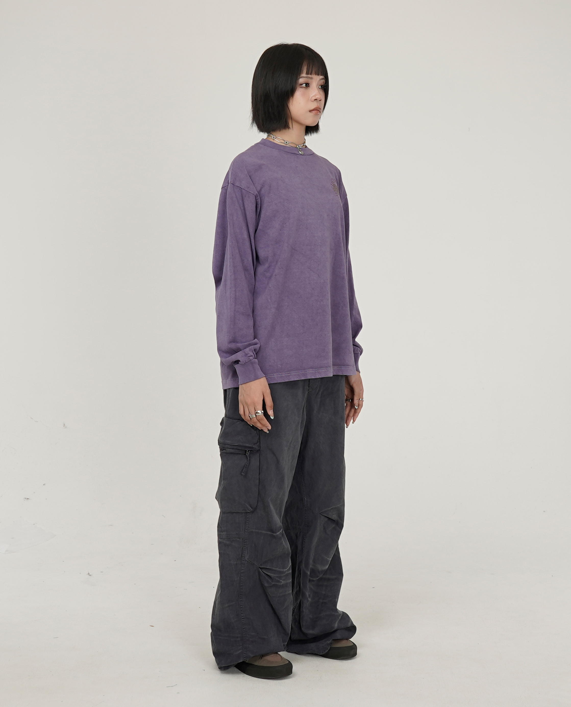 SAYHELLO Pigment Slap Logo L/S Tee - 26FW