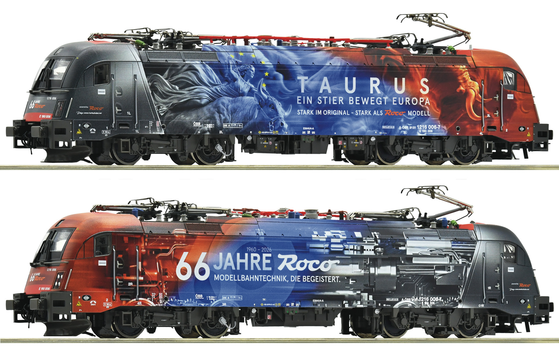 Roco 7510103 HO scale Electric locomotive 1216 006-7 “66 Years of ROCO”, ÖBB