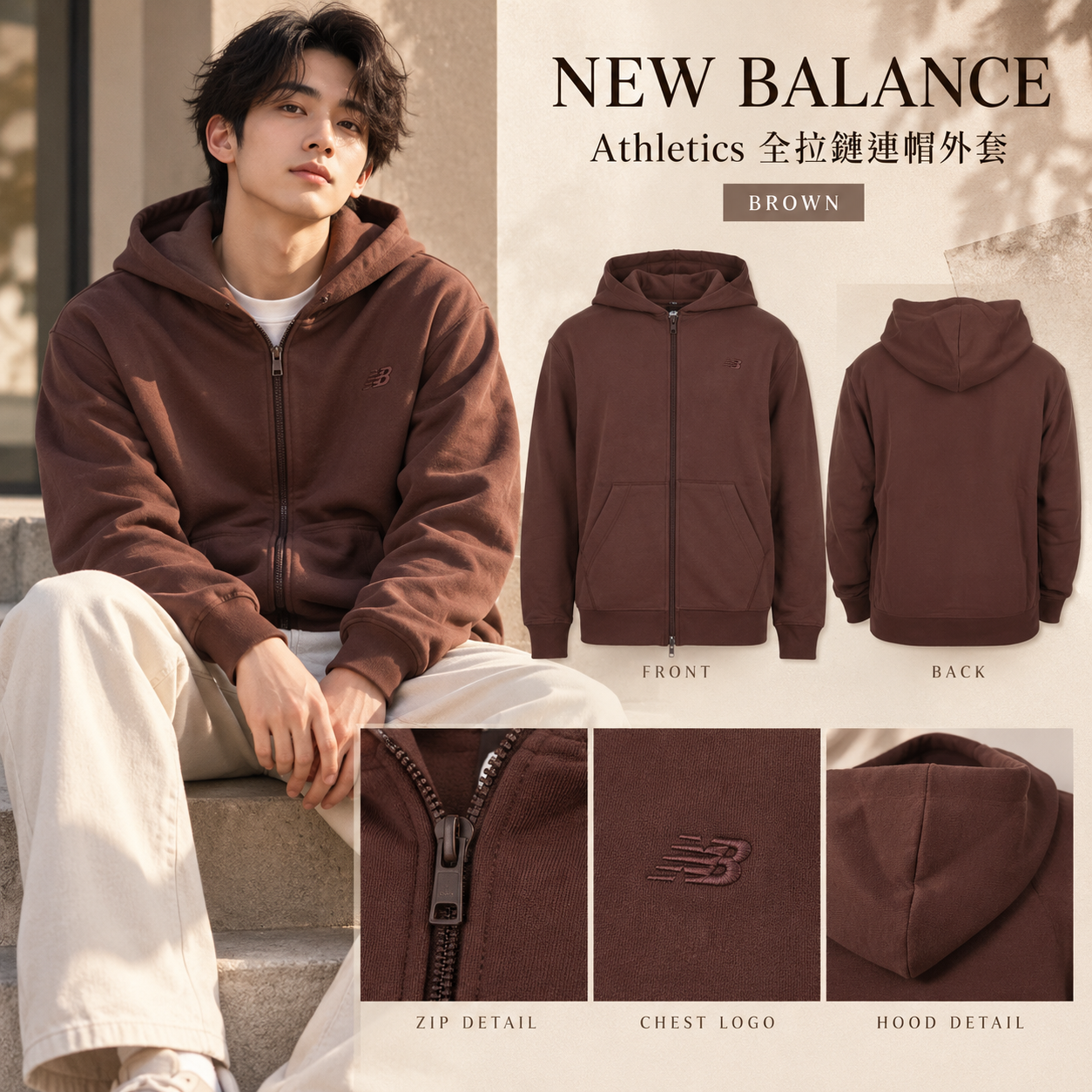【預購】NEW BALANCE N100806 Athletics 全拉鏈連帽外套