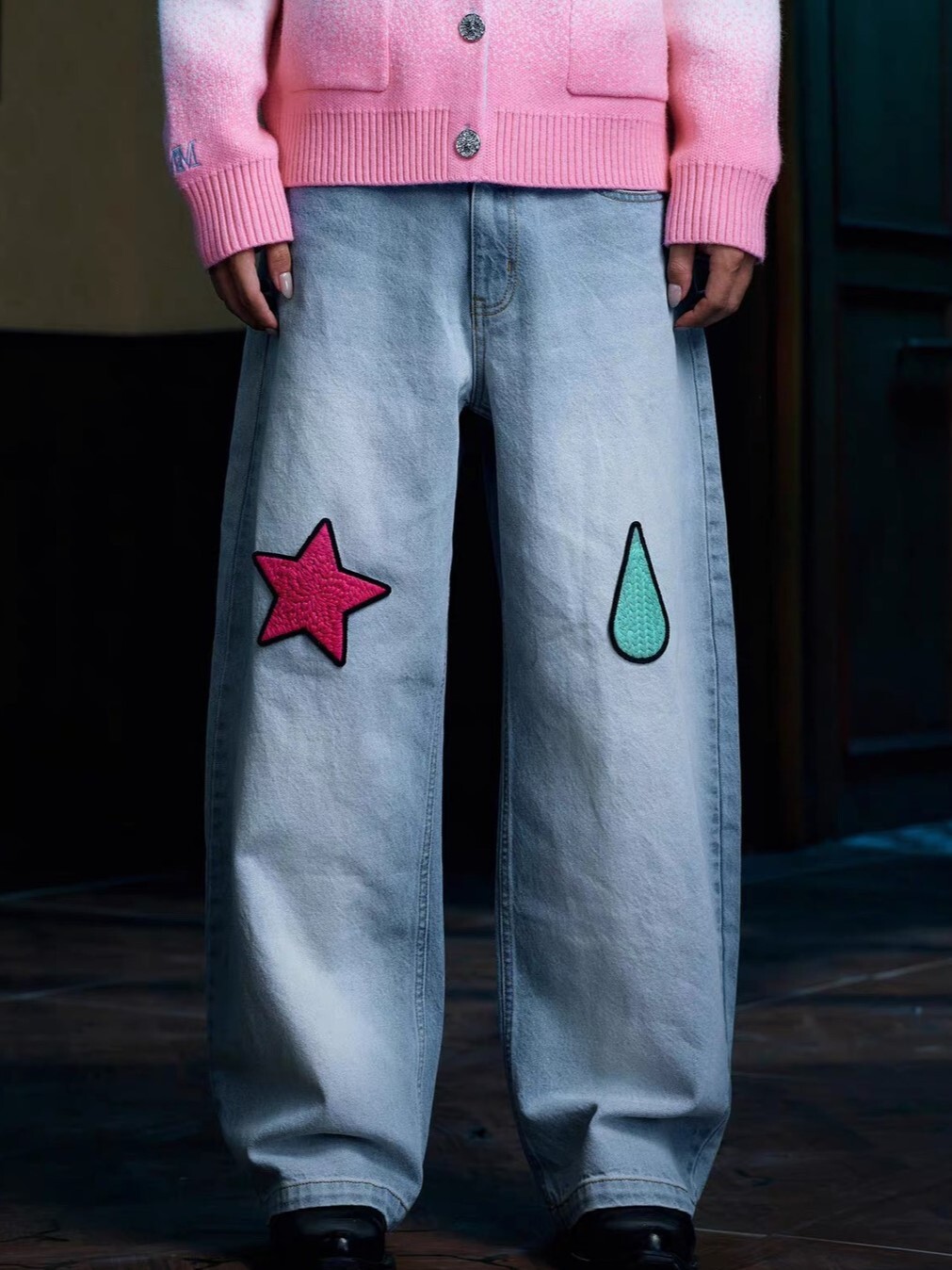MEDM X Hunter × Hunter Collaboration Series Hisoka Chunky Knit Icon Jeans
