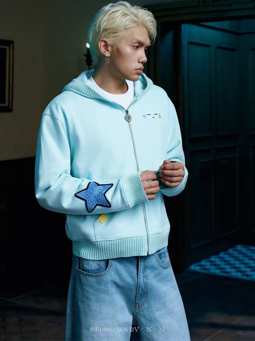 MEDM X Hunter × Hunter Collaboration Series Embroidered Icon Hooded Zip-Up Jacket