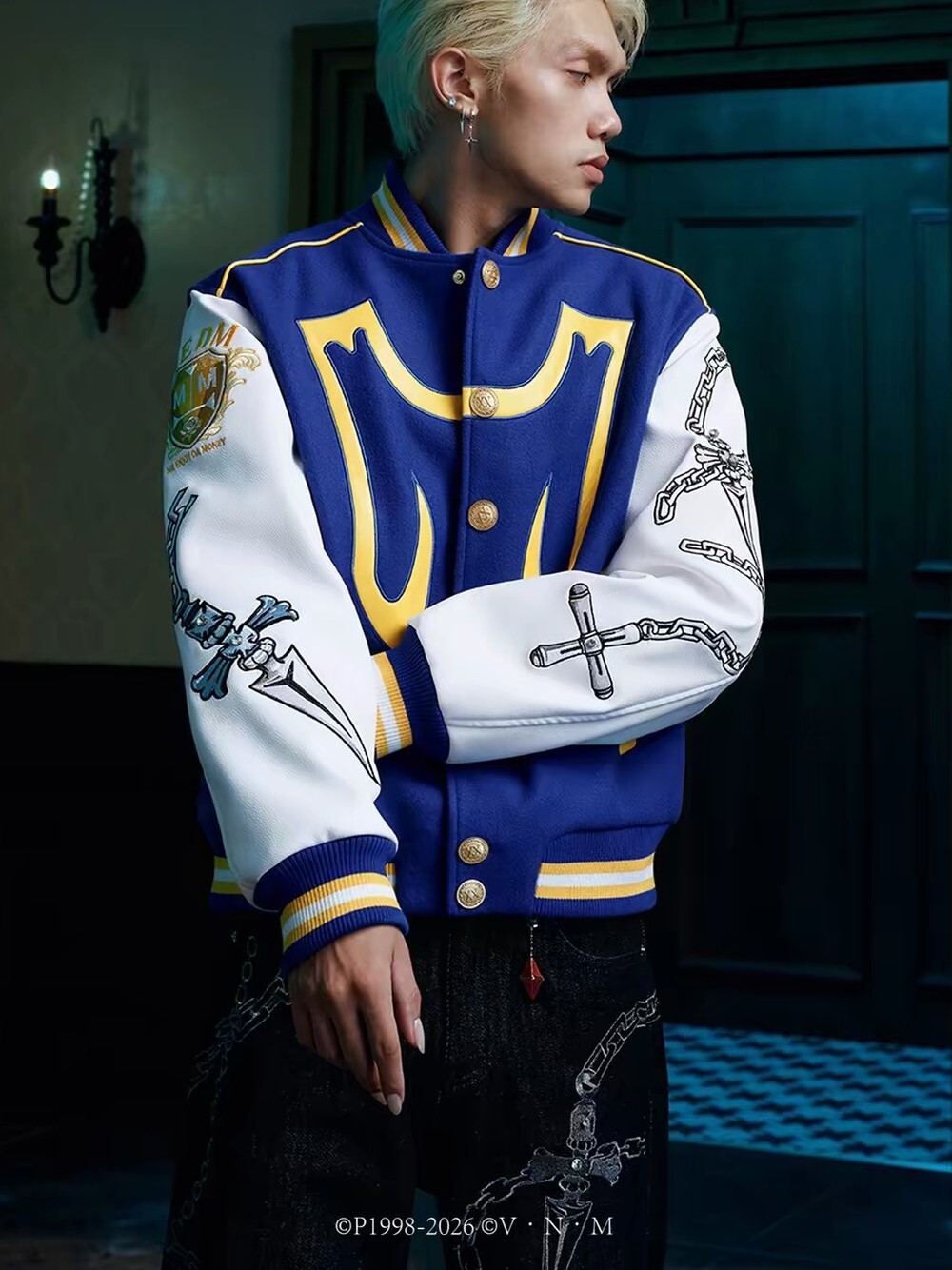 MEDM X Hunter × Hunter Collaboration Series Kurapika Embroidered Baseball Jacket