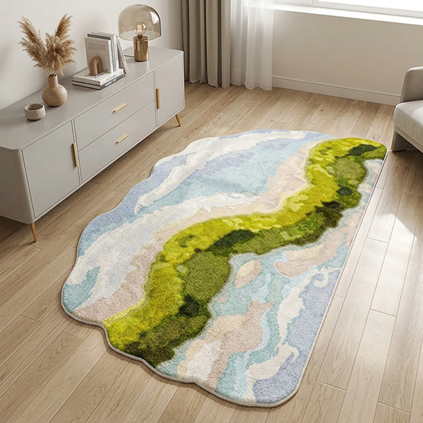 自然藝境造型仿羊絨地毯