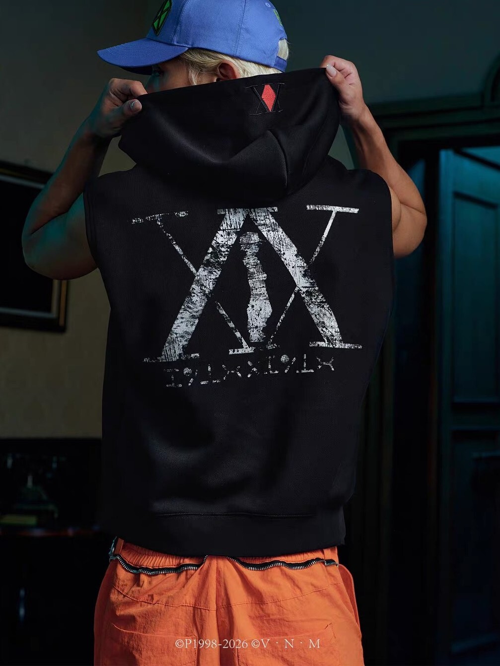 MEDM X Hunter × Hunter Collaboration Series: Killua Appliqué Hooded Zip-Up Vest