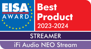 NEO Stream exact official EISA 2023–2024 award badge