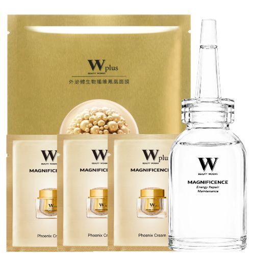 滿6600 送W Plus 外泌體生物纖維鳳凰面膜乙片+高效玻尿酸安瓶精華25mL(正貨)+外泌體鳳凰霜迷你包2g ×3