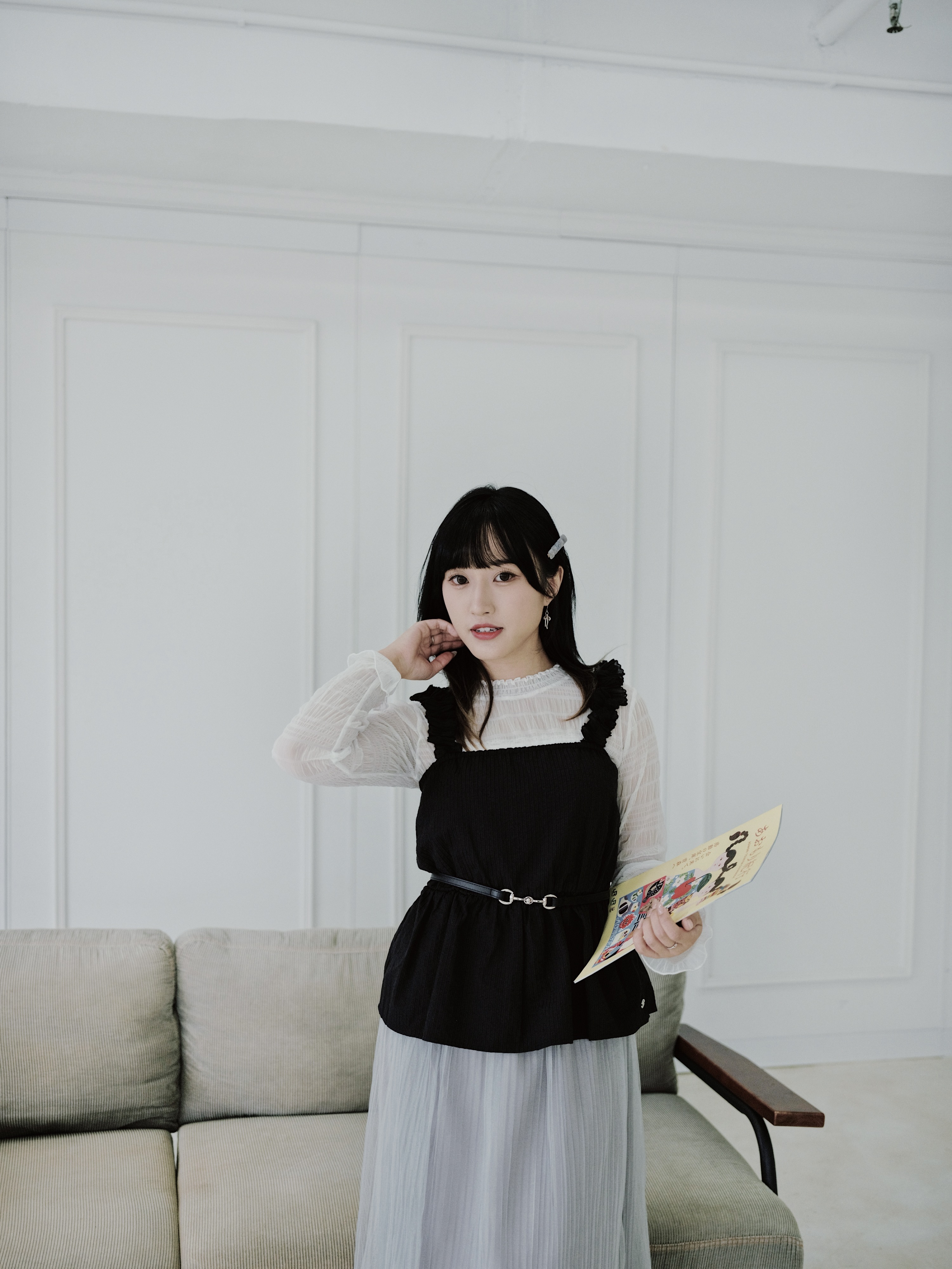 兩色 / 泡泡棉暗間荷葉肩帶背心 / Seersucker Ruffled Strap Peplum Top